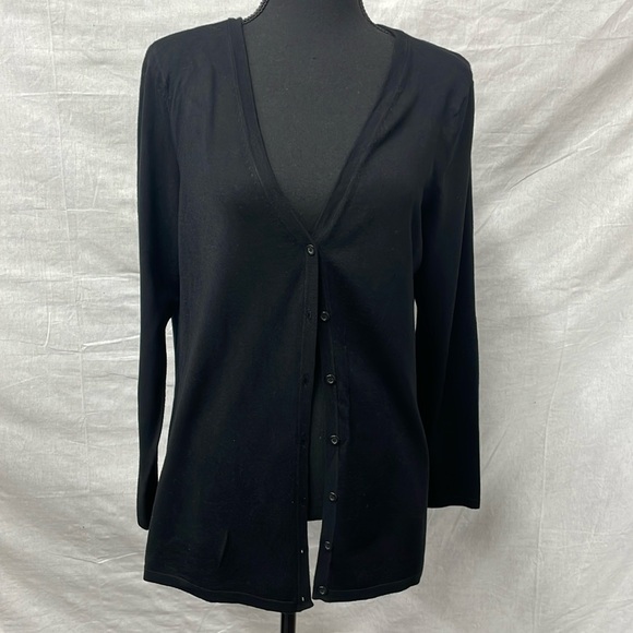 Alfani black long-sleeved cardigan, size petite Large - Picture 2 of 6